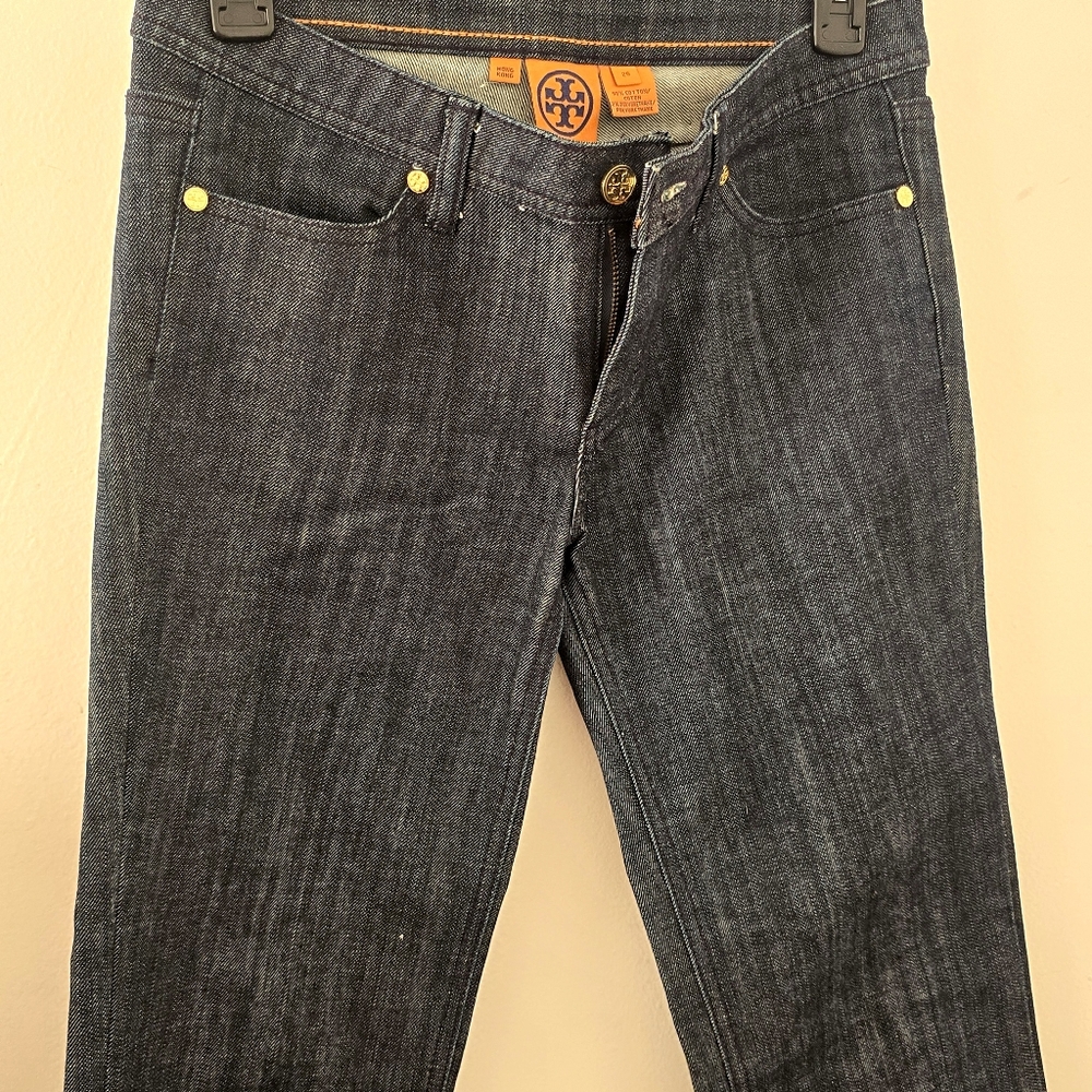Tory Burch Blue Straight Leg Jeans Classic Style